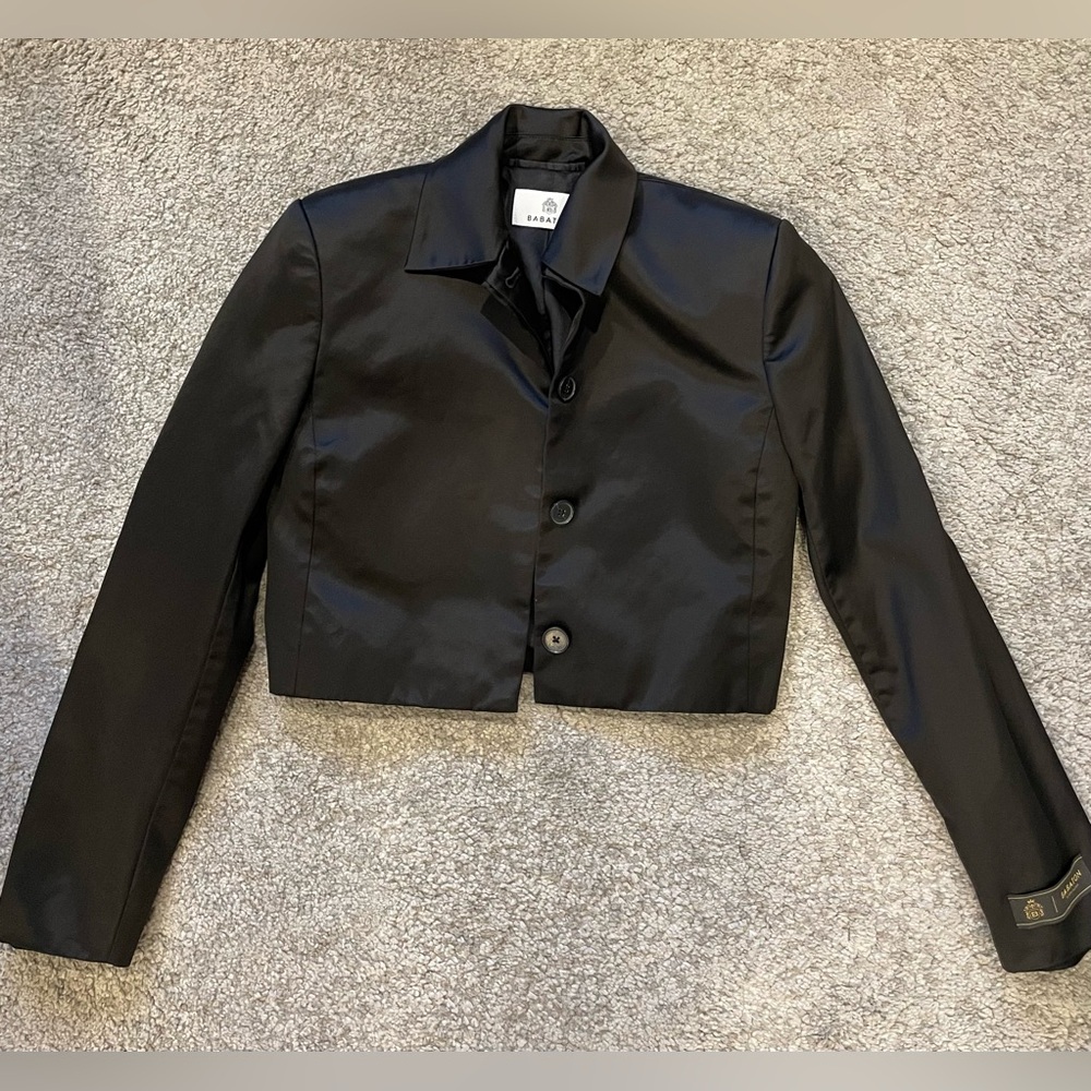 Babaton Black Satin Blazer
